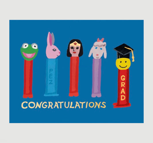CONGRATS GRAD PEZ GREETING CARD (RED CAP CARDS)