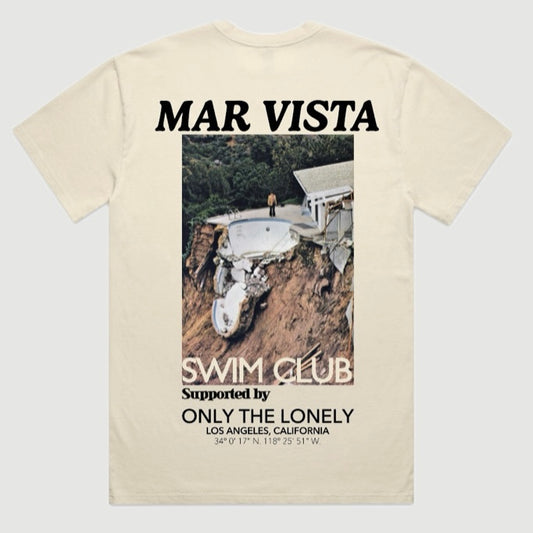 ONLY THE LONELY MAR VISTA SWIM CLUB SHORT SLEEVE T-SHIRT (FADED BONE)