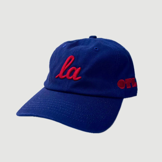 ONLY THE LONELY SCRIPT LA DADS CAP (NAVY RED)