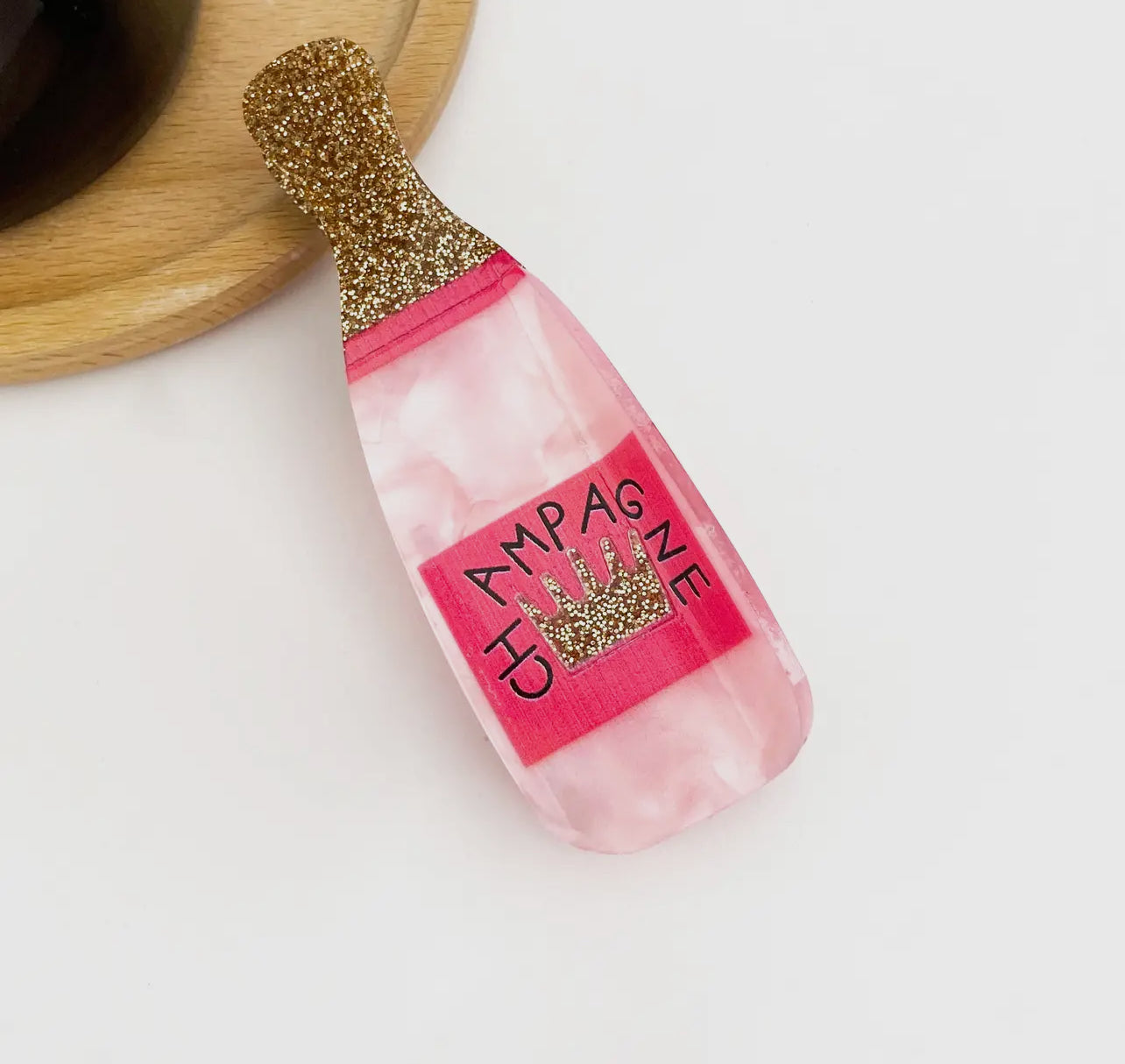 ONLY THE LONELY ACETATE CHAMPAGNE HAIR CLIP