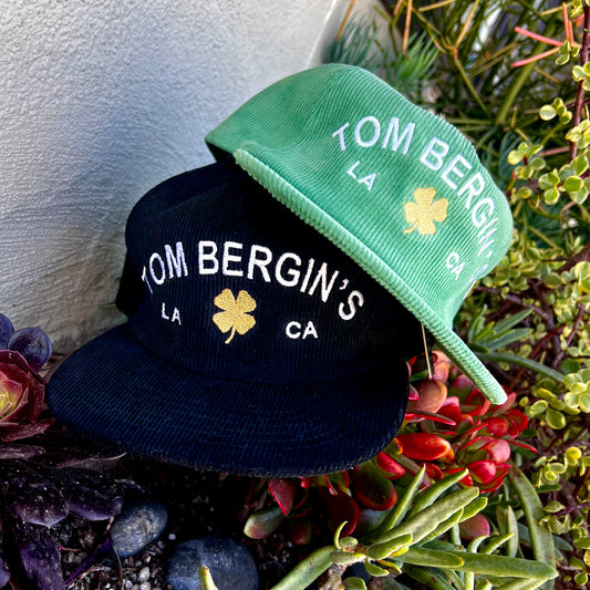 TOM BERGINS GREEN CORDUROY CLOVER HAT