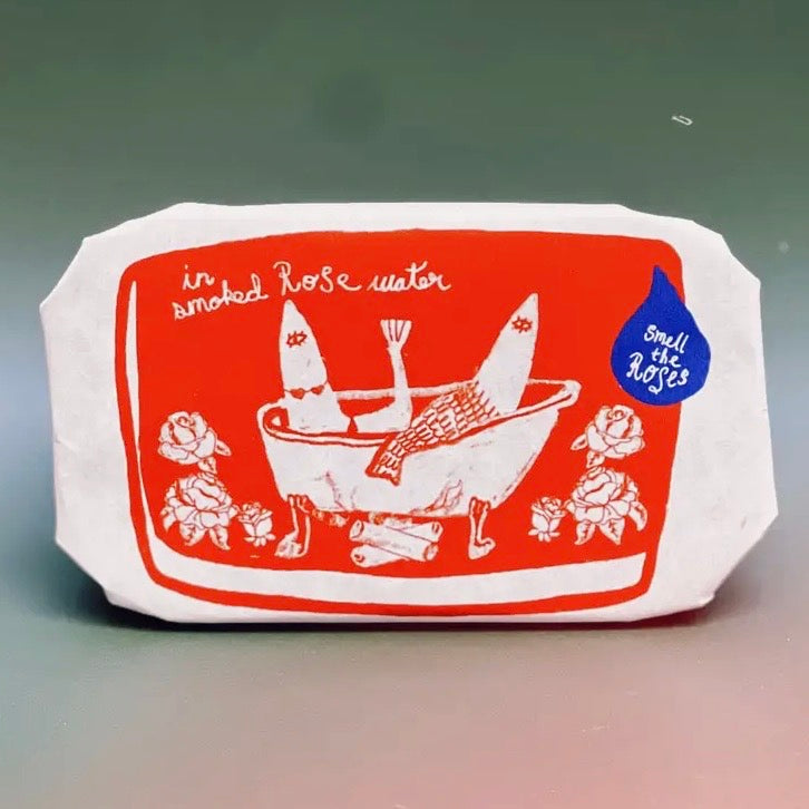 TINNED CANDLE FISH TIN SARDINE CANDLE ROSE (RED)