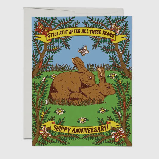 STILL AT IT BUNNY GREETING CARD (RED CAP CARDS)