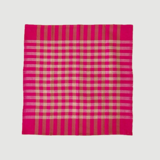 ALL ROADS GRID NAPKIN PAIR (FUSCHIA)