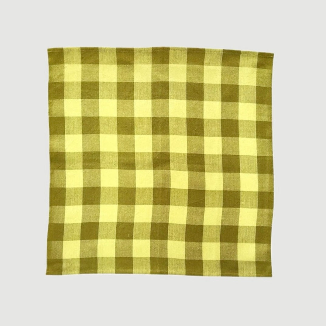 ALL ROADS BIG GINGHAM NAPKIN PAIR (LEMON)