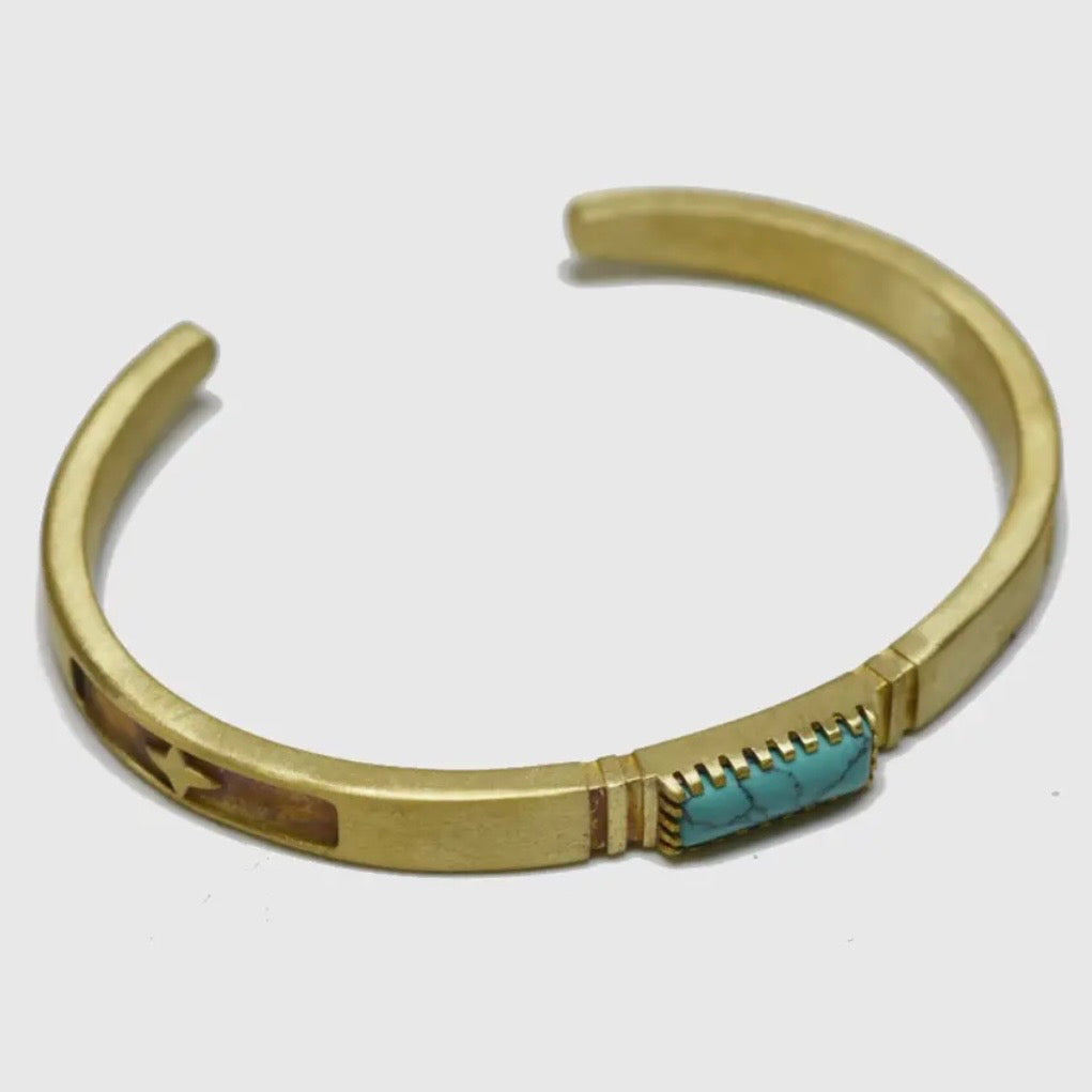 TURQUOISE CURATED BASICS BRASS BRACELET JEWELRY