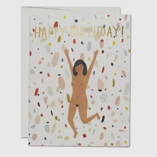 HAPPY BIRTHDAY BIRTHDAY SUIT GREETING CARD (RED CAP CARDS)