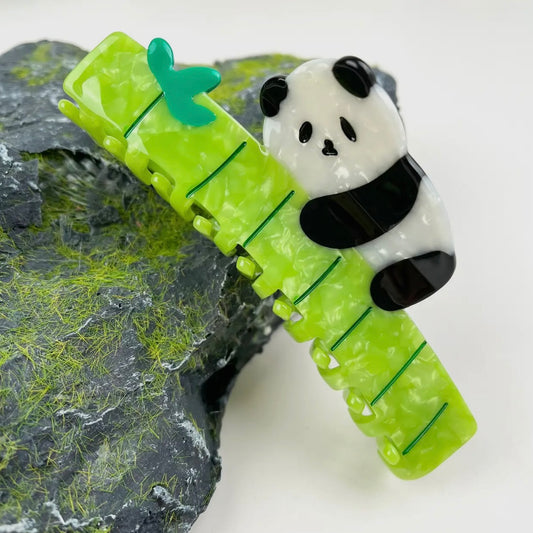 ONLY THE LONELY ACETATE PANDA BEAR HAIR CLIP