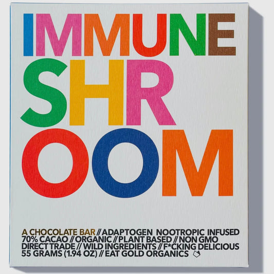 IMMUNE SHROOM CHOCOLATE BAR BY EAT GOLD ORGANICS