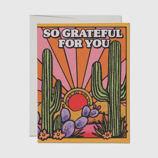 SO GRATEFUL FOR YOU GREETING CARD CACTUS (RED CAP CARDS)