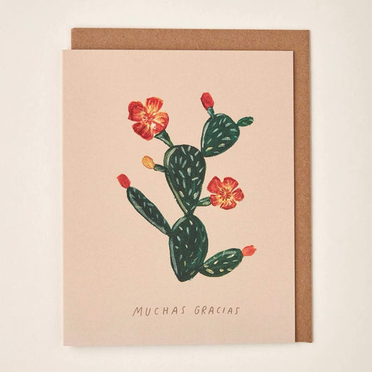 MUCHAS GRACIAS CACTUS GREETING CARD (LITTLE SALT WAGON)