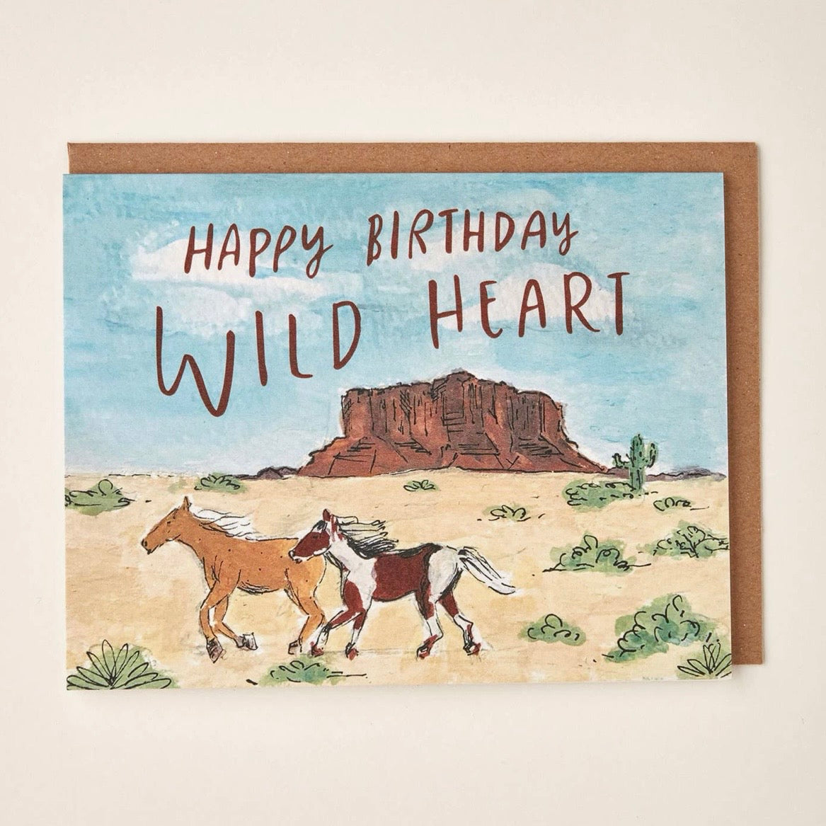 WILD HEART HORSES HAPPY BIRTHDAY GREETING CARD (LITTLE SALT WAGON)
