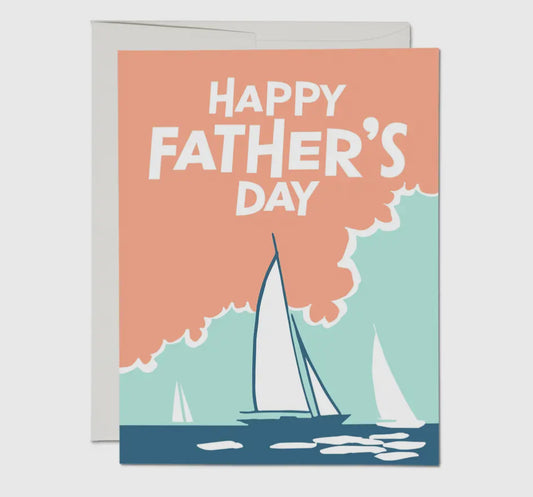 SAIL BOAT HAPPY FATHER'S DAY GREETING CARD (RED CAP CARDS)
