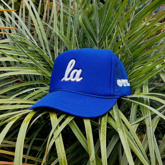 ONLY THE LONELY SCRIPT LA KIDS FOAM TRUCKER (BLUE/IVORY)