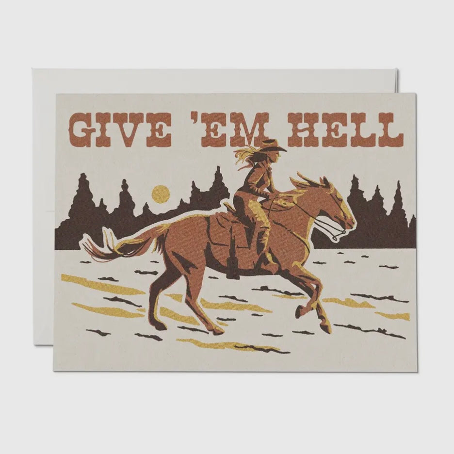GIVE 'EM HELL GREETING CARD (RED CAP CARDS)