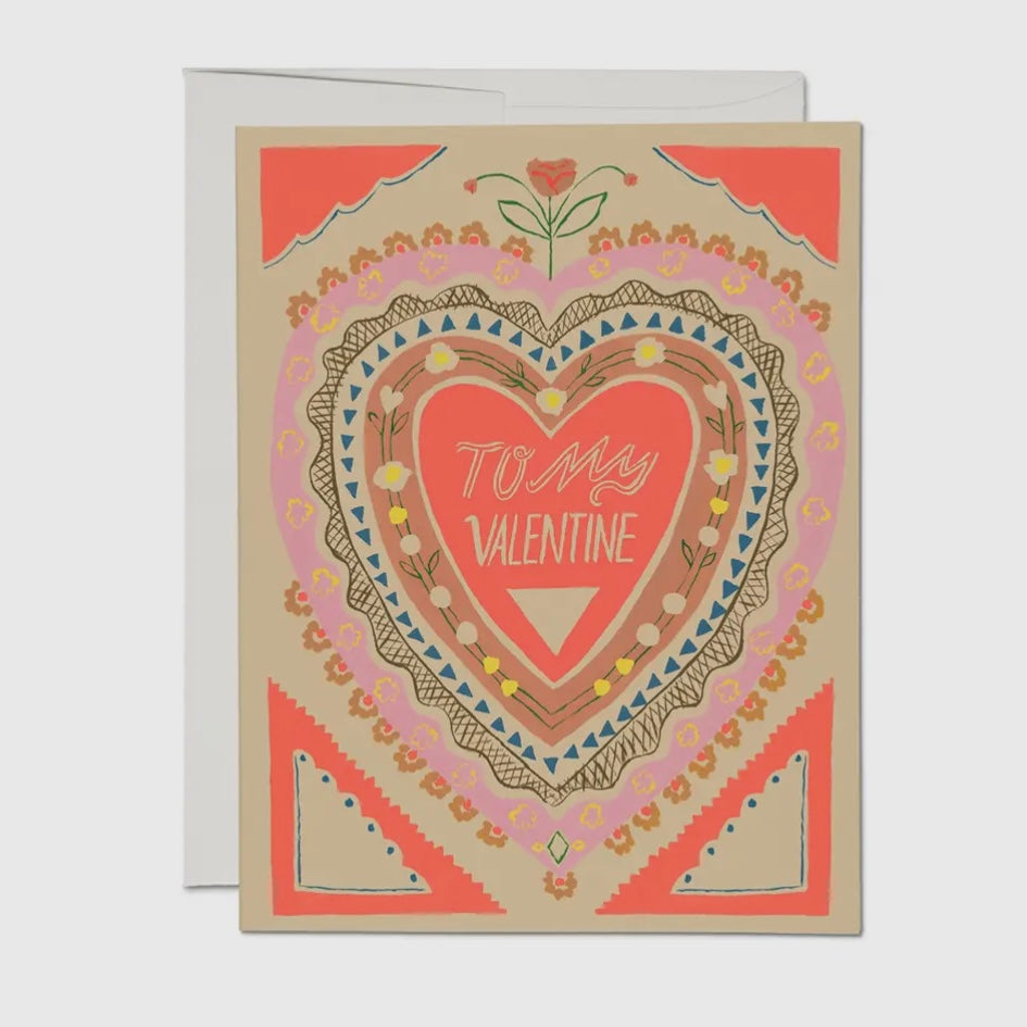 TO MY VALENTINE'S GREETING CARD (RED CAP CARDS)