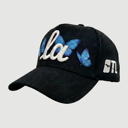 SCRIPT LA PRO HAT SPRING BUTTERFLY (BLACK/ IVORY)