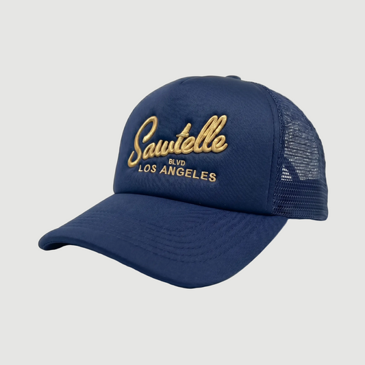 ONLY THE LONELY SAWTELLE FOAM TRUCKER (NAVY/GOLD)
