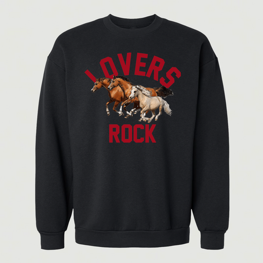 ONLY THE LONELY WILD HORSES CREWNECK (BLACK)