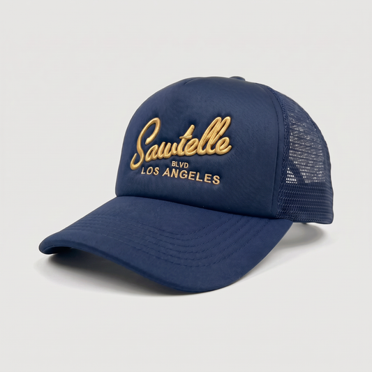 ONLY THE LONELY SAWTELLE FOAM TRUCKER (NAVY/GOLD)