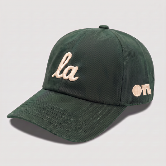 ONLY THE LONELY SCRIPT LA DADS CAP (FORREST GREEN IVORY)