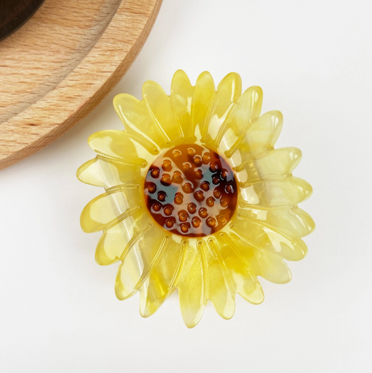 ONLY THE LONELY ACETATE SUNFLOWER HAIR CLIPS