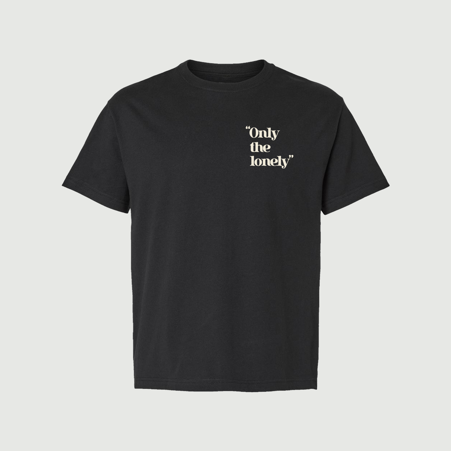 ONLY THE LONELY STACKED LOGO T-SHIRT (VINTAGE BLACK / IVORY)