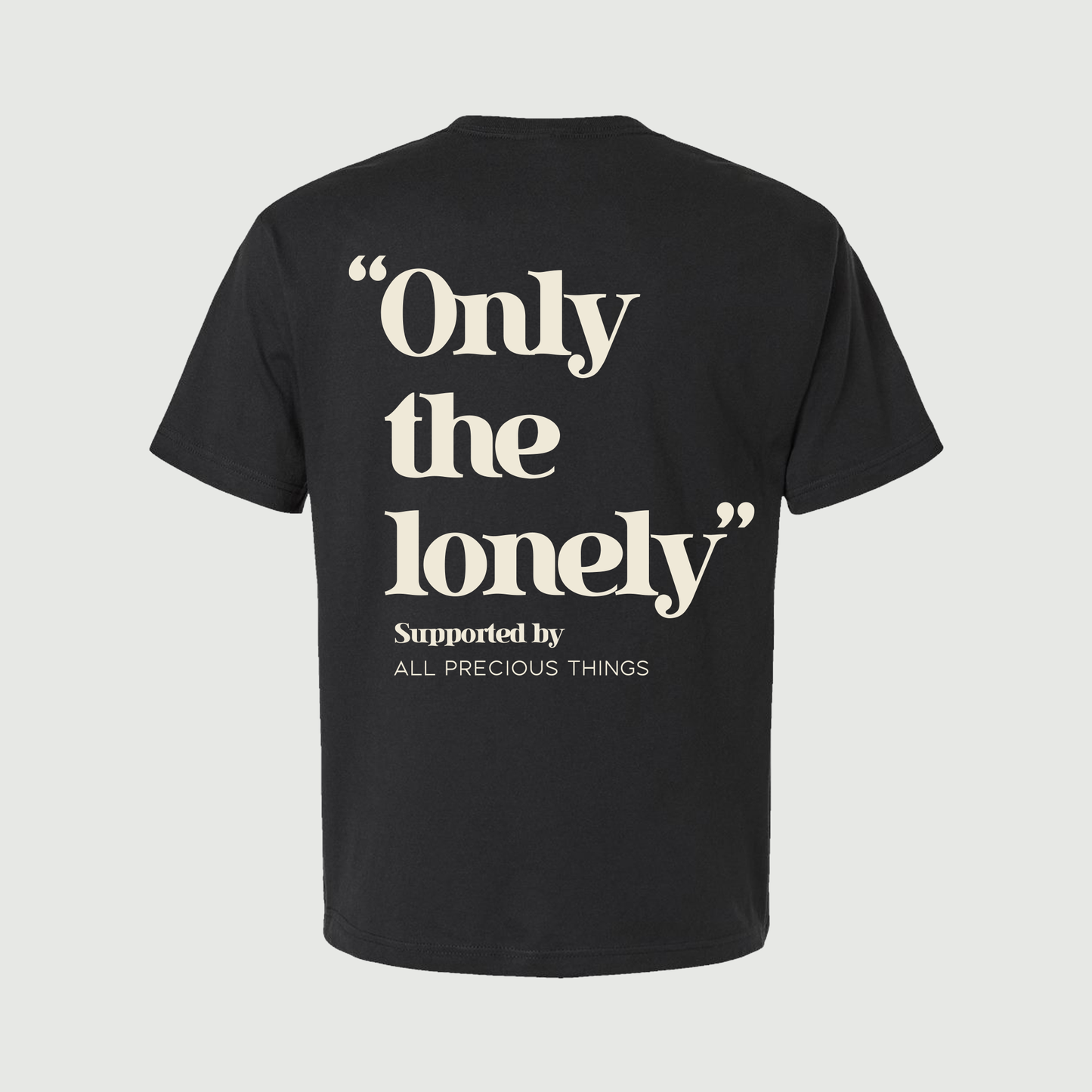 ONLY THE LONELY STACKED LOGO T-SHIRT (VINTAGE BLACK / IVORY)