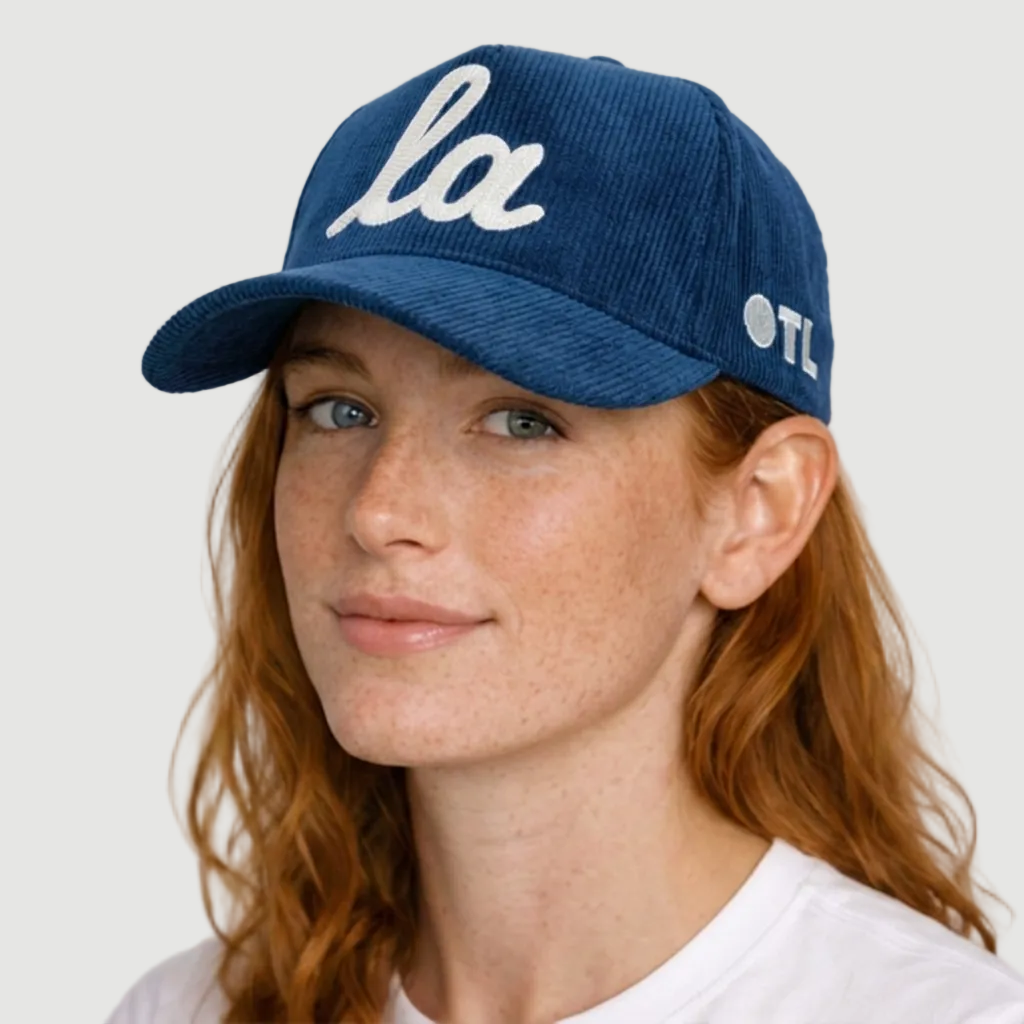 CORDUROY ONLY THE LONELY SCRIPT LA PRO HAT (BLUE/IVORY)