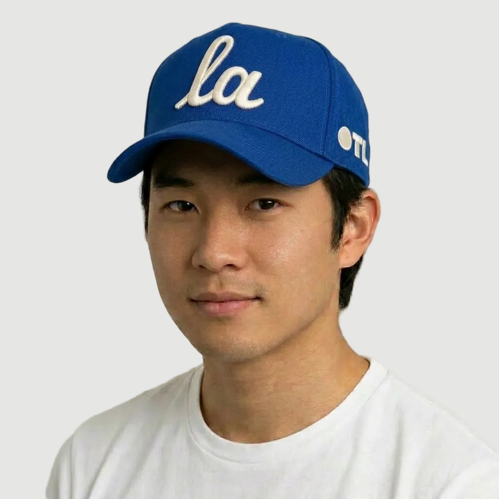 ONLY THE LONELY SCRIPT LA PRO HAT (ROYAL BLUE/ IVORY)