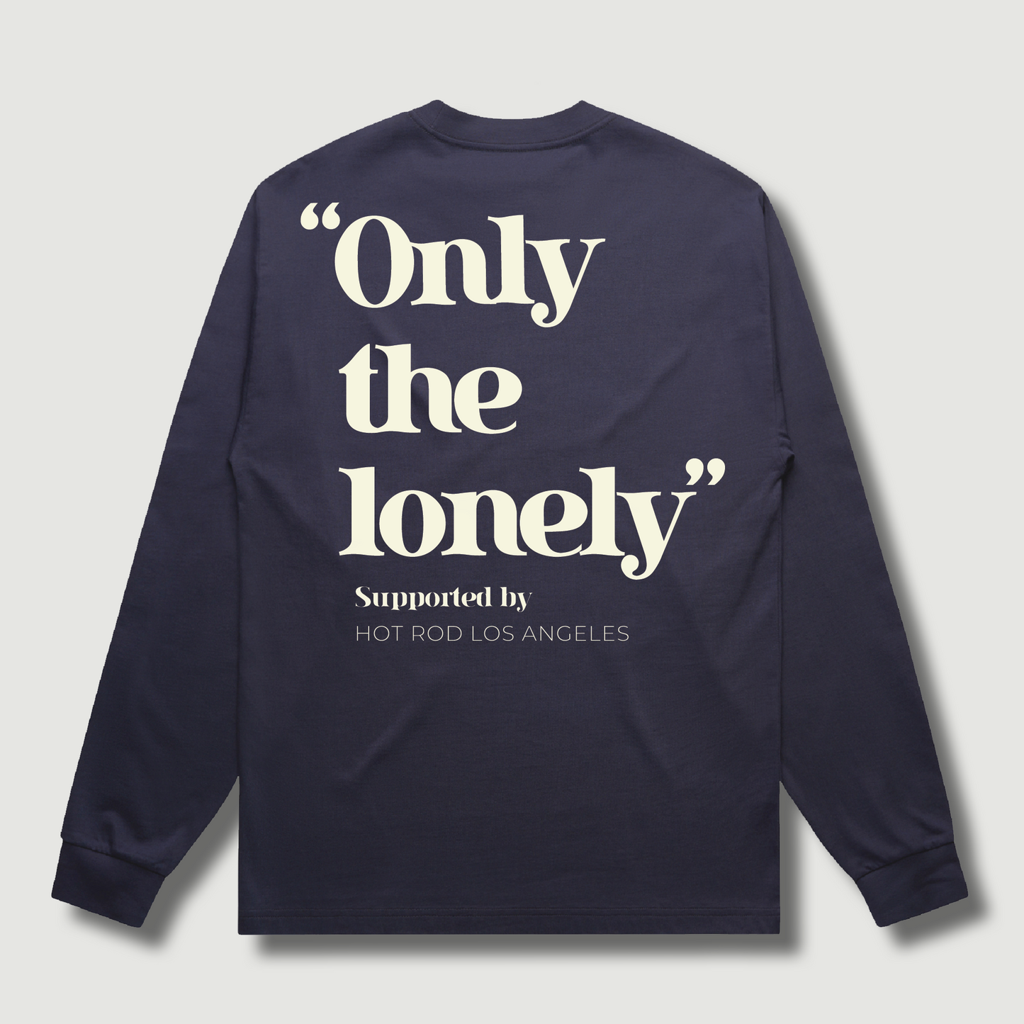 ONLY THE LONELY LOGO LONG SLEEVE T-SHIRT (NAVY/CREAM)