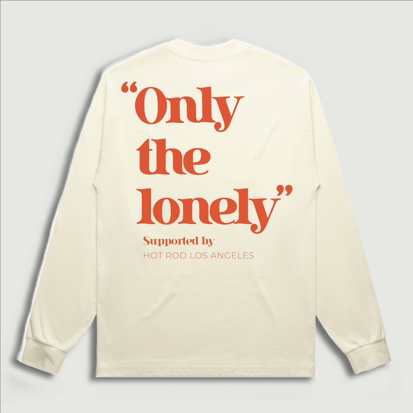ONLY THE LONELY LOGO LONG SLEEVE T-SHIRT (CREAM/FIRE RED)