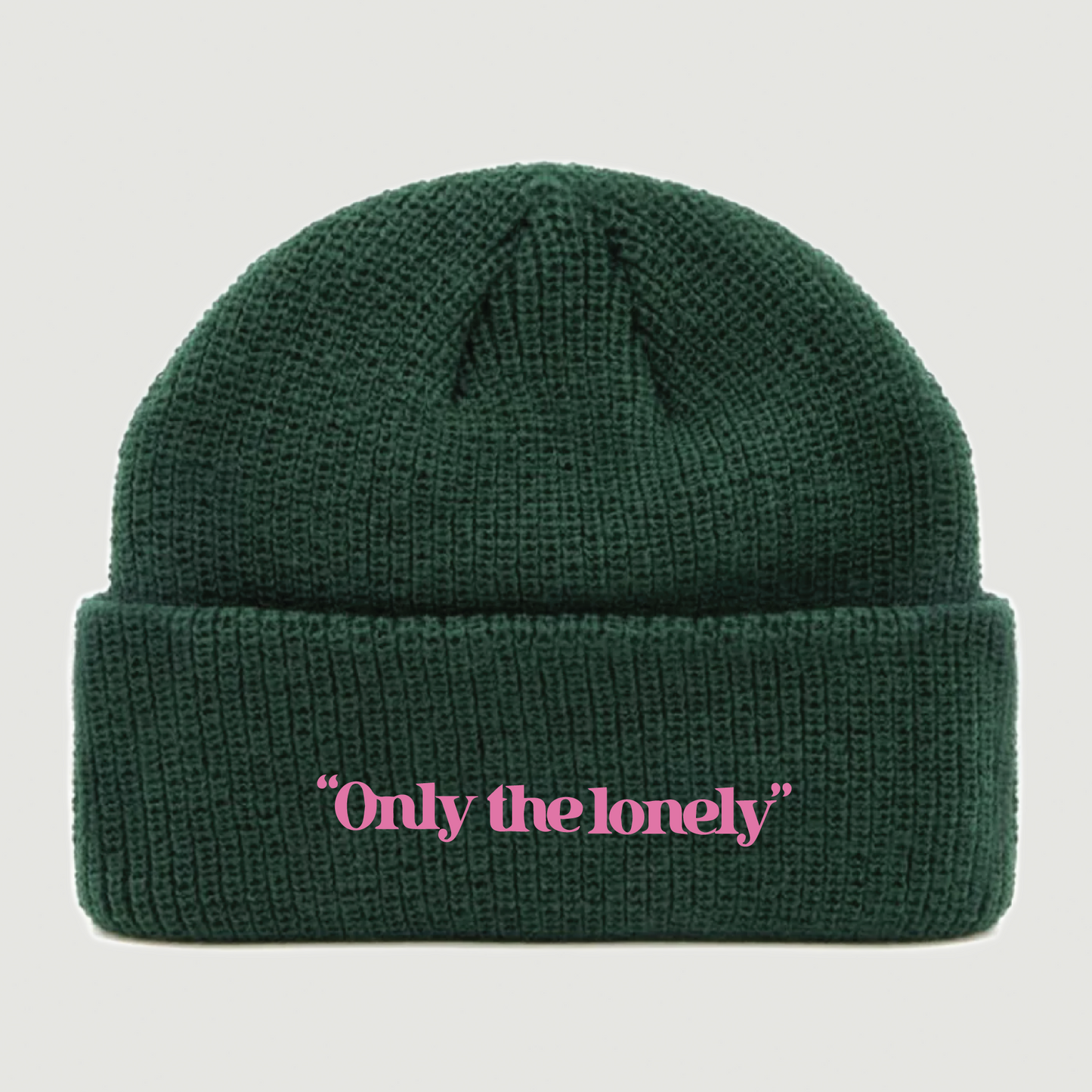 ONLY THE LONELY FISHERMAN BEANIE (GREEN/PINK)