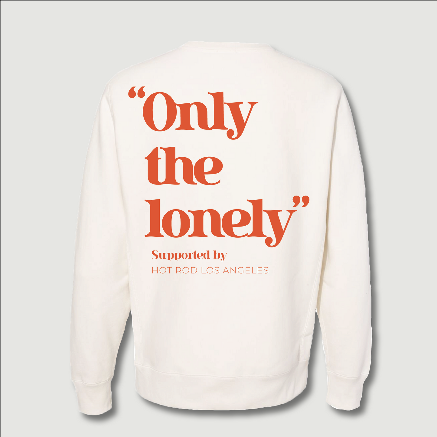 ONLY THE LONELY LOGO CREWNECK (BONE/FIRE RED)