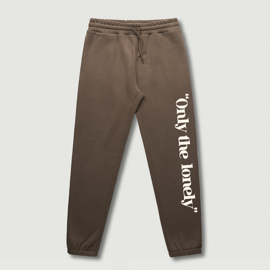 ONLY THE LONELY LOGO SWEATPANTS (WALNUT/CREAM)