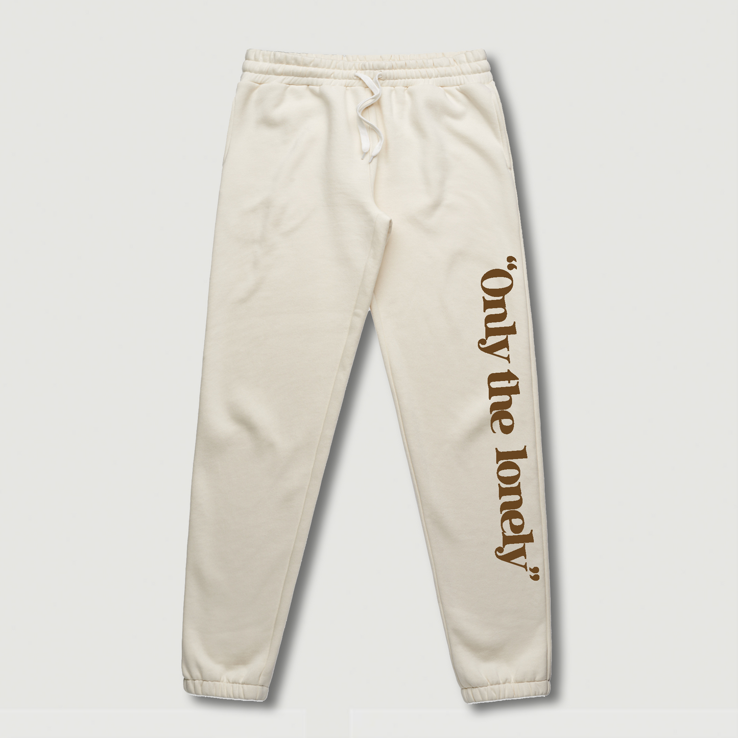 ONLY THE LONELY LOGO SWEATPANTS (ECRU/BROWN)