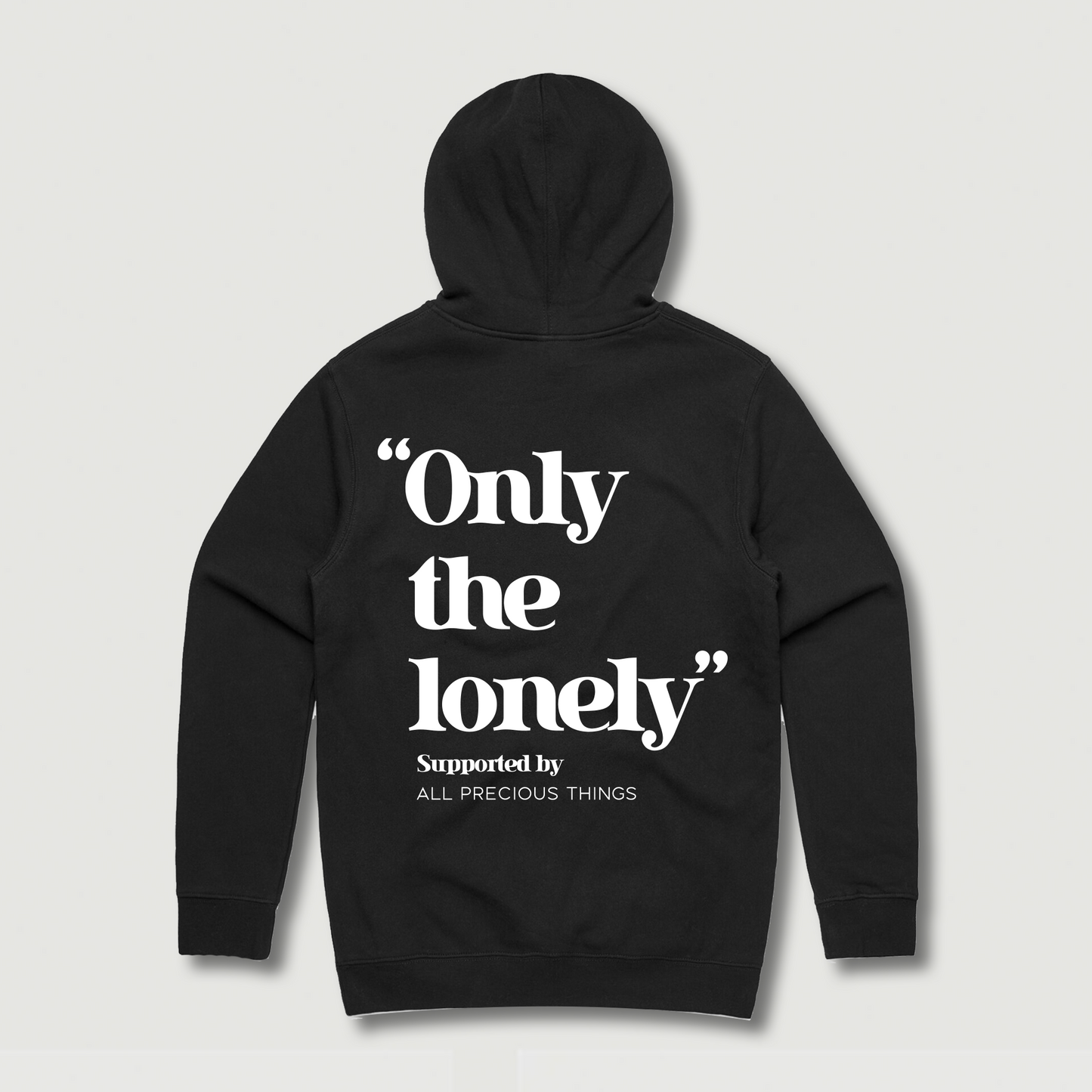 ONLY THE LONELY LOGO HOODIE (BLACK/WHITE)