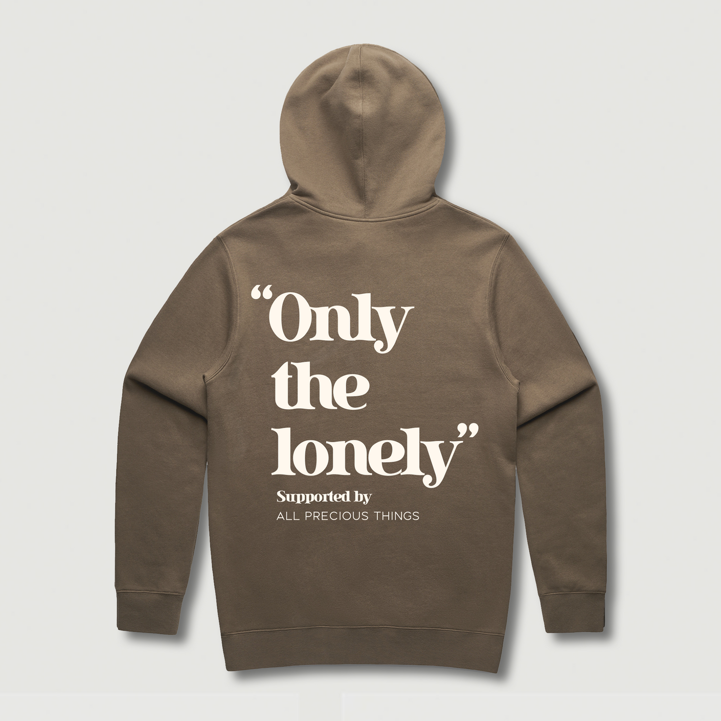 ONLY THE LONELY LOGO HOODIE (WALNUT/CREAM)