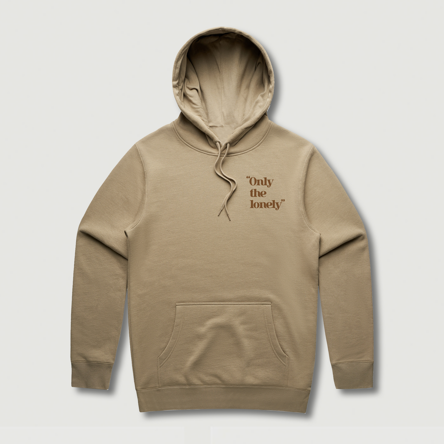 ONLY THE LONELY LOGO HOODIE (SAND/BROWN)