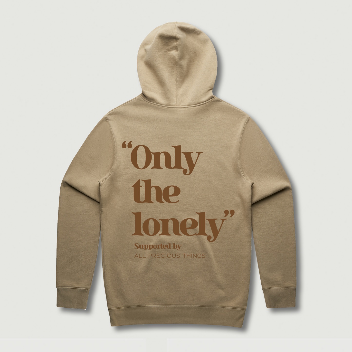 ONLY THE LONELY LOGO HOODIE (SAND/BROWN)