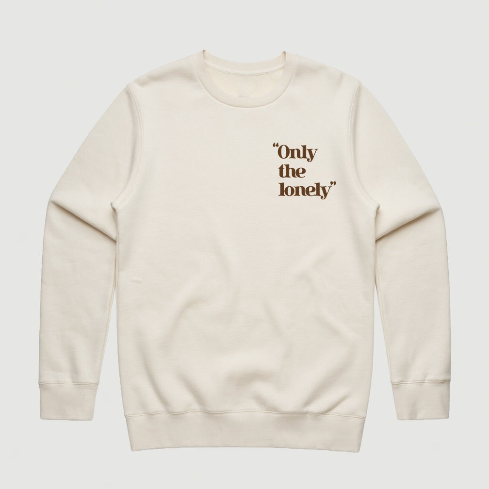 ONLY THE LONELY LOGO CREW NECK (ECRU/BROWN)