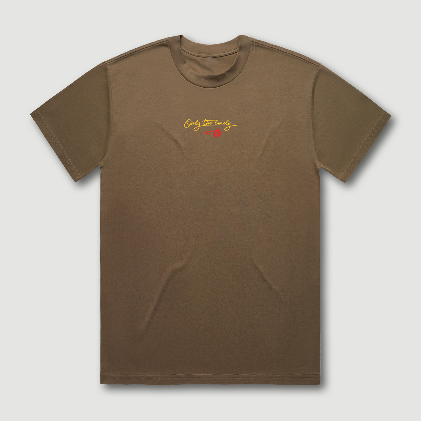 ONLY THE LONELY SCRIPT SHORT SLEEVE T-SHIRT (WALNUT)