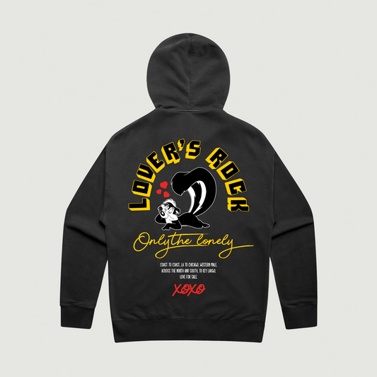 ONLY THE LONELY LOVER’S ROCK ZIP UP HOODIE (FADED BLACK)