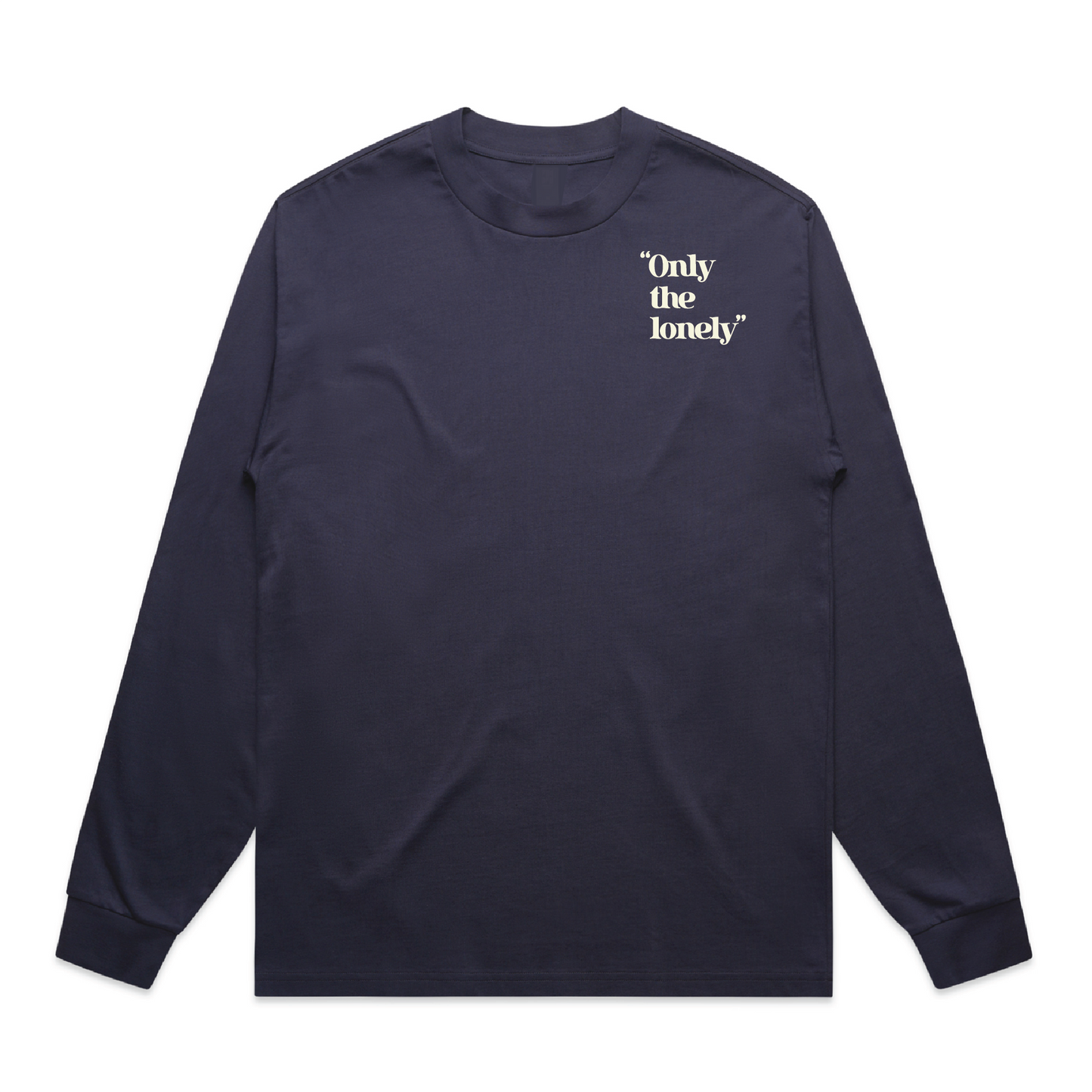 ONLY THE LONELY LOGO LONG SLEEVE T-SHIRT (NAVY/CREAM)
